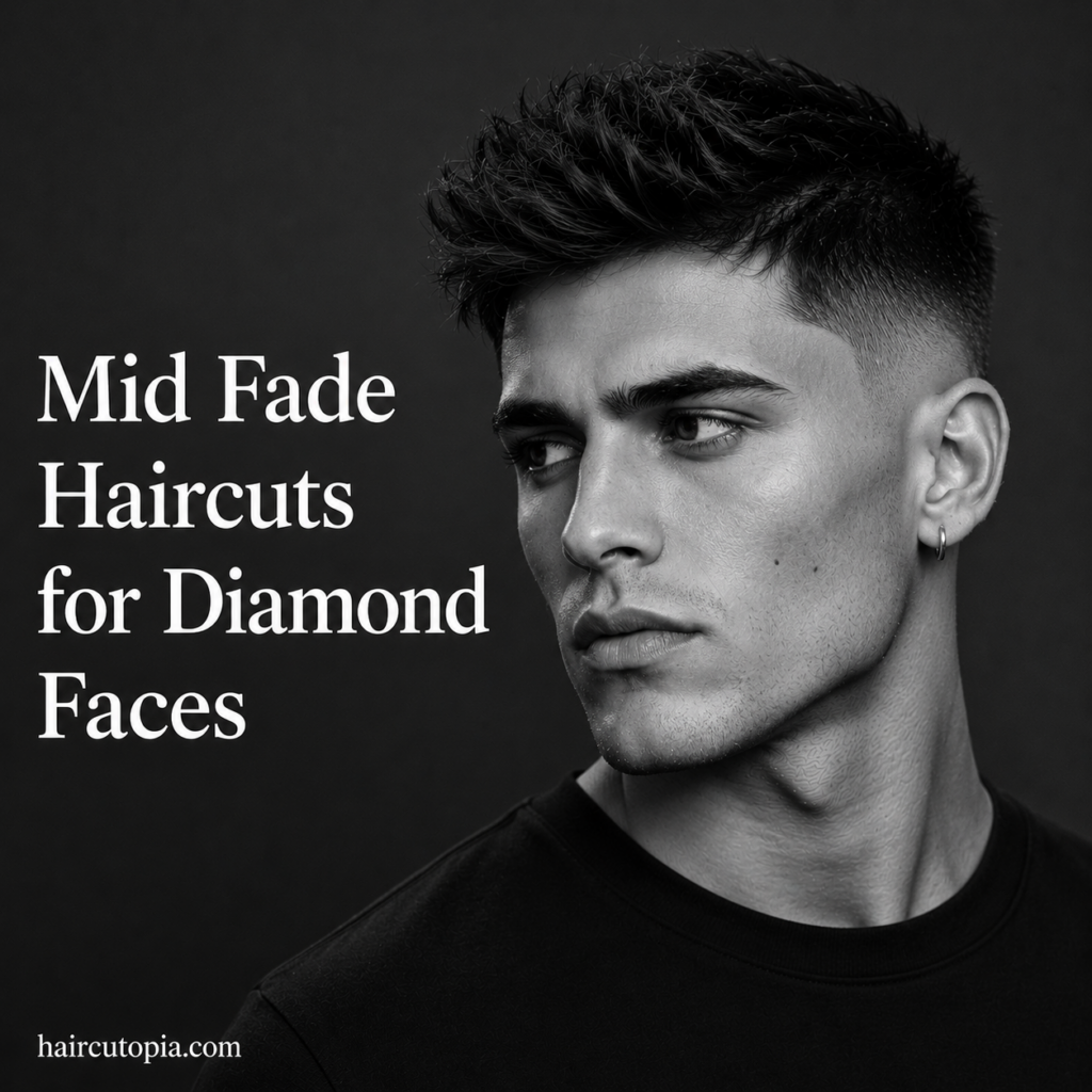 Mid Fade Haircuts for Diamond Faces