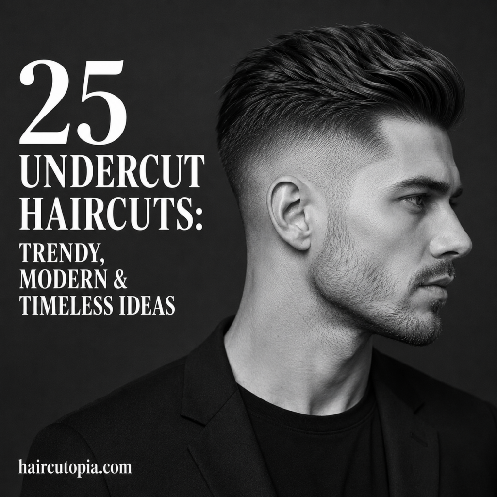 Man with a modern undercut haircut featuring a textured top and clean faded sides showcased in a stylish editorial portrait.