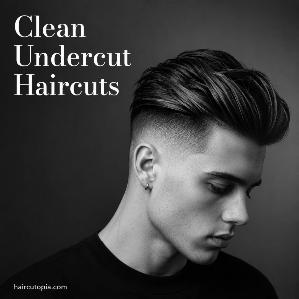 Man with a clean undercut haircut featuring sharp faded sides and textured hair on top.
