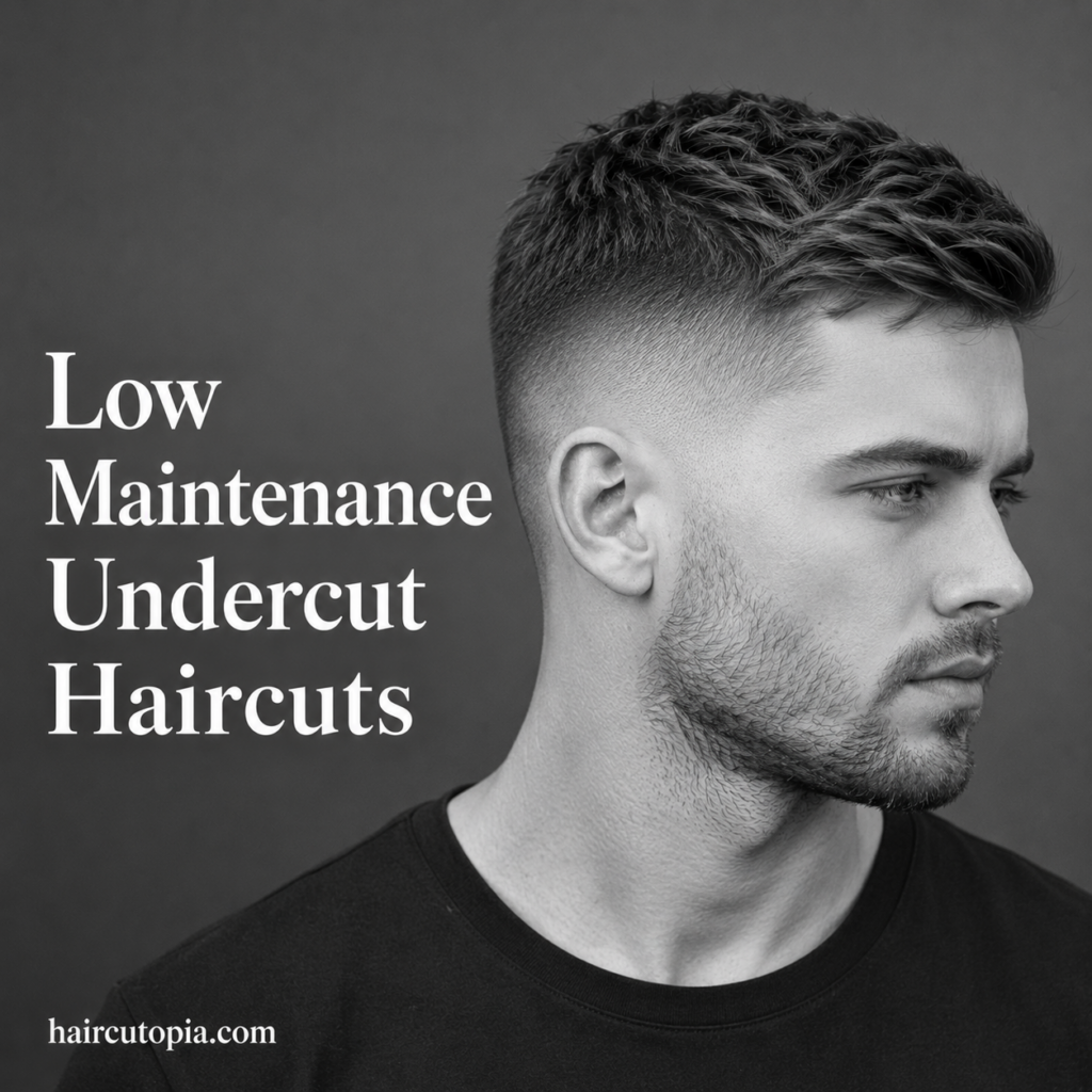 Man with a low maintenance undercut haircut featuring a short textured top, clean faded sides, and an easy-to-style modern appearance.