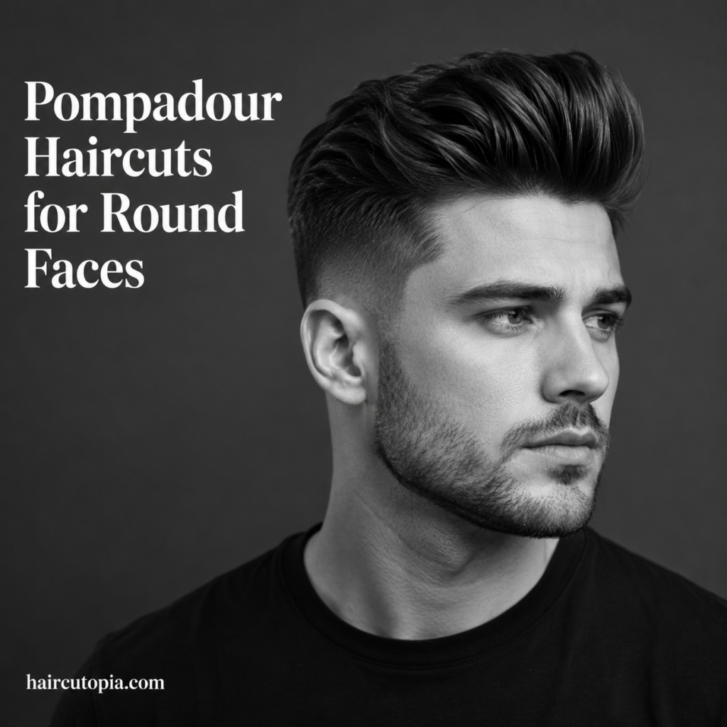 Pompadour Haircuts for Round Faces