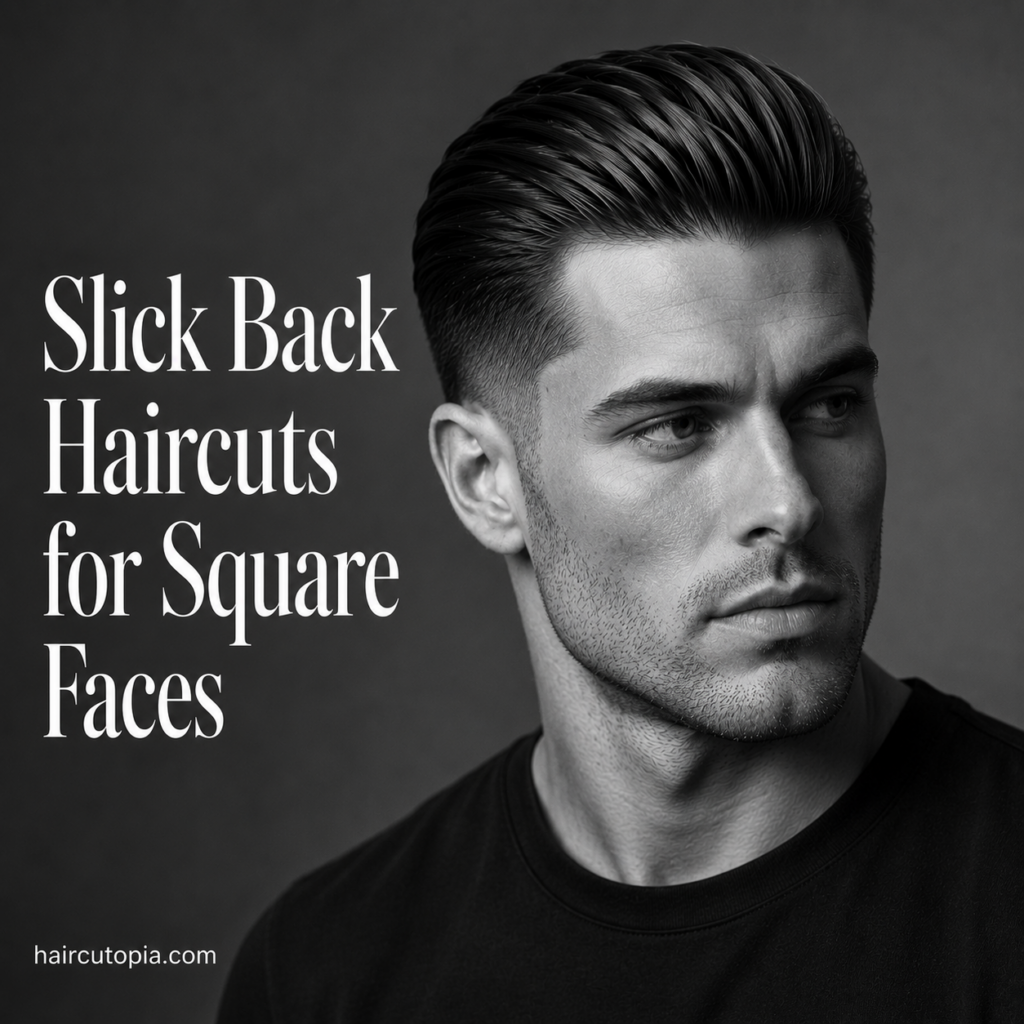 Slick Back Haircuts for Square Faces