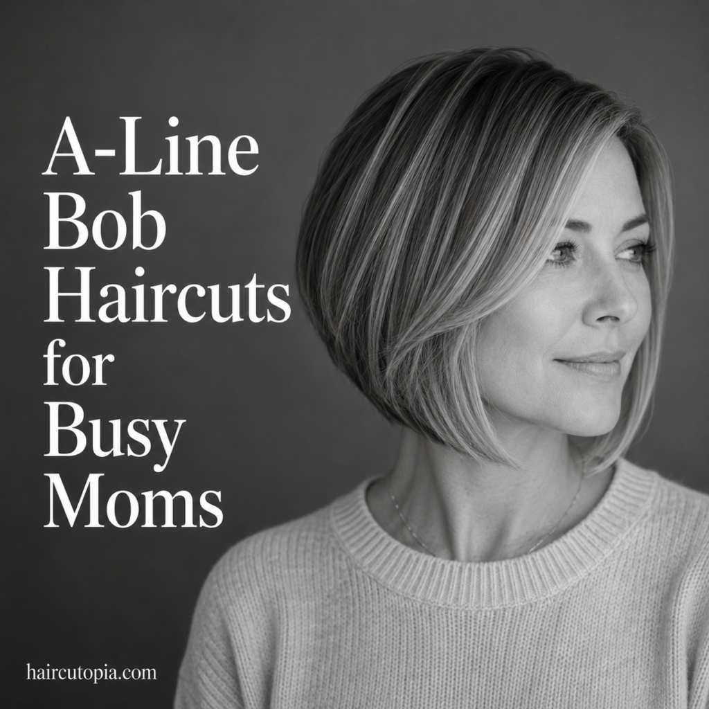 Woman with a modern A-line bob haircut featuring a shorter rounded back and longer face-framing front pieces.