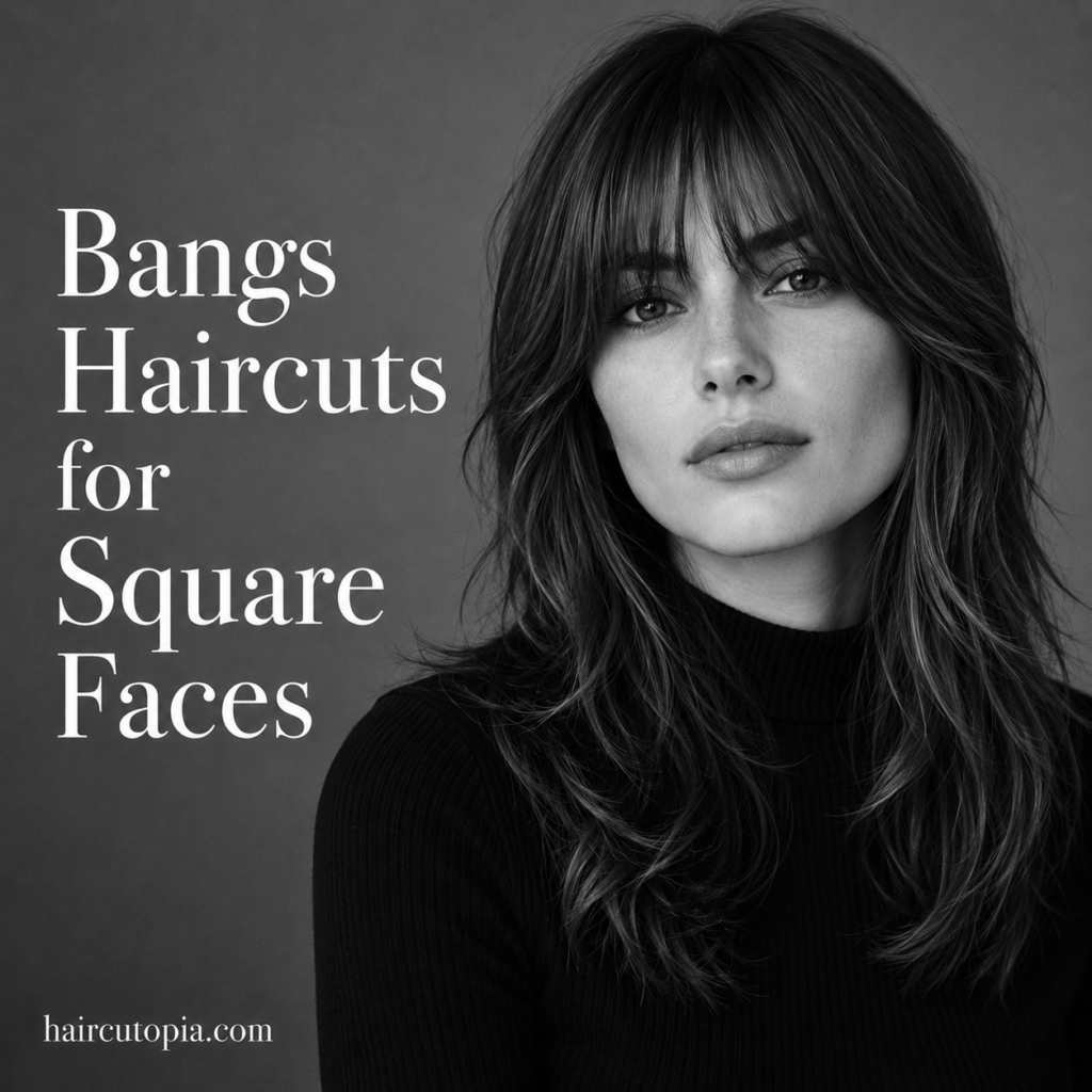Bangs Haircuts for Square Faces: 25 Flattering Fringe Styles to Soften Strong Features