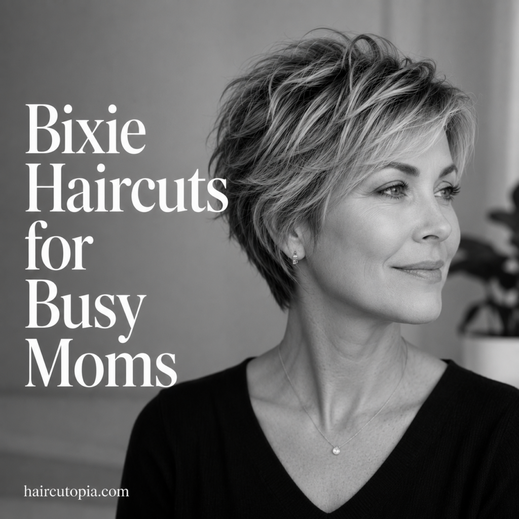 Low-maintenance textured bixie haircut for busy moms with short layered volume