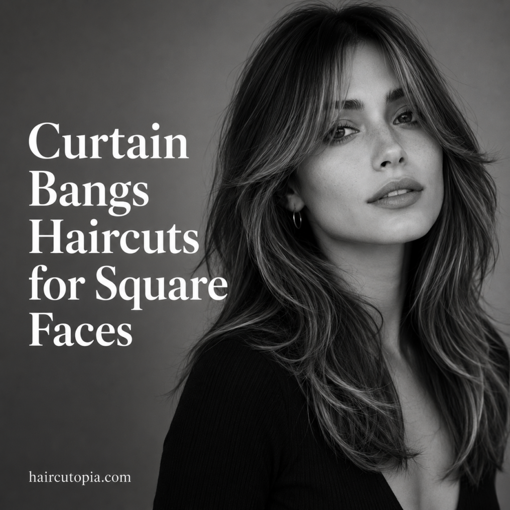 Curtain Bangs Haircuts for Square Faces: 25 Flattering Styles to Soften Strong Features