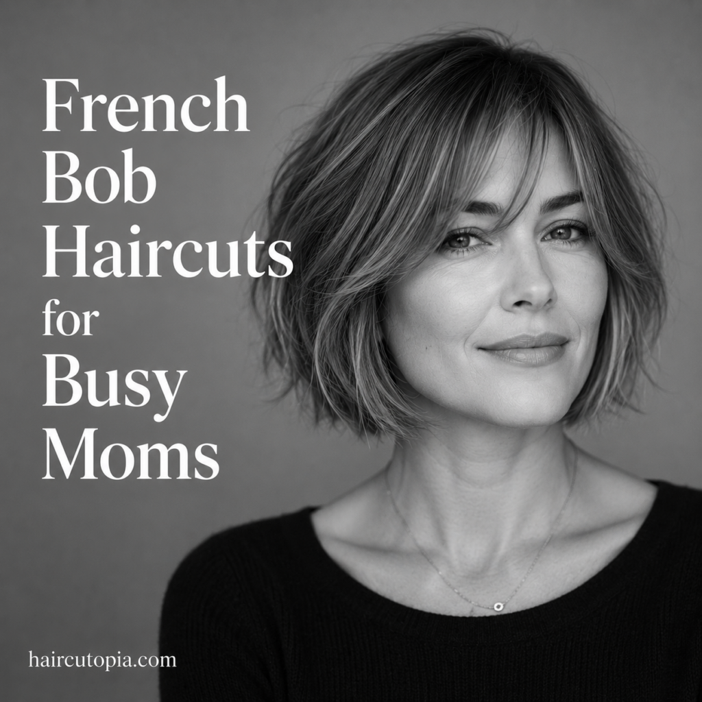 French bob haircut for busy moms with soft layers and natural texture