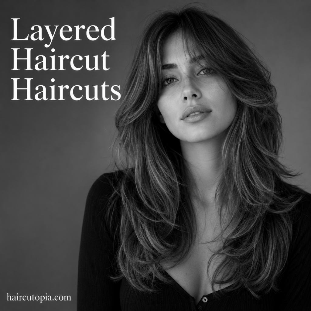 Modern layered haircut with long face-framing layers and soft volume