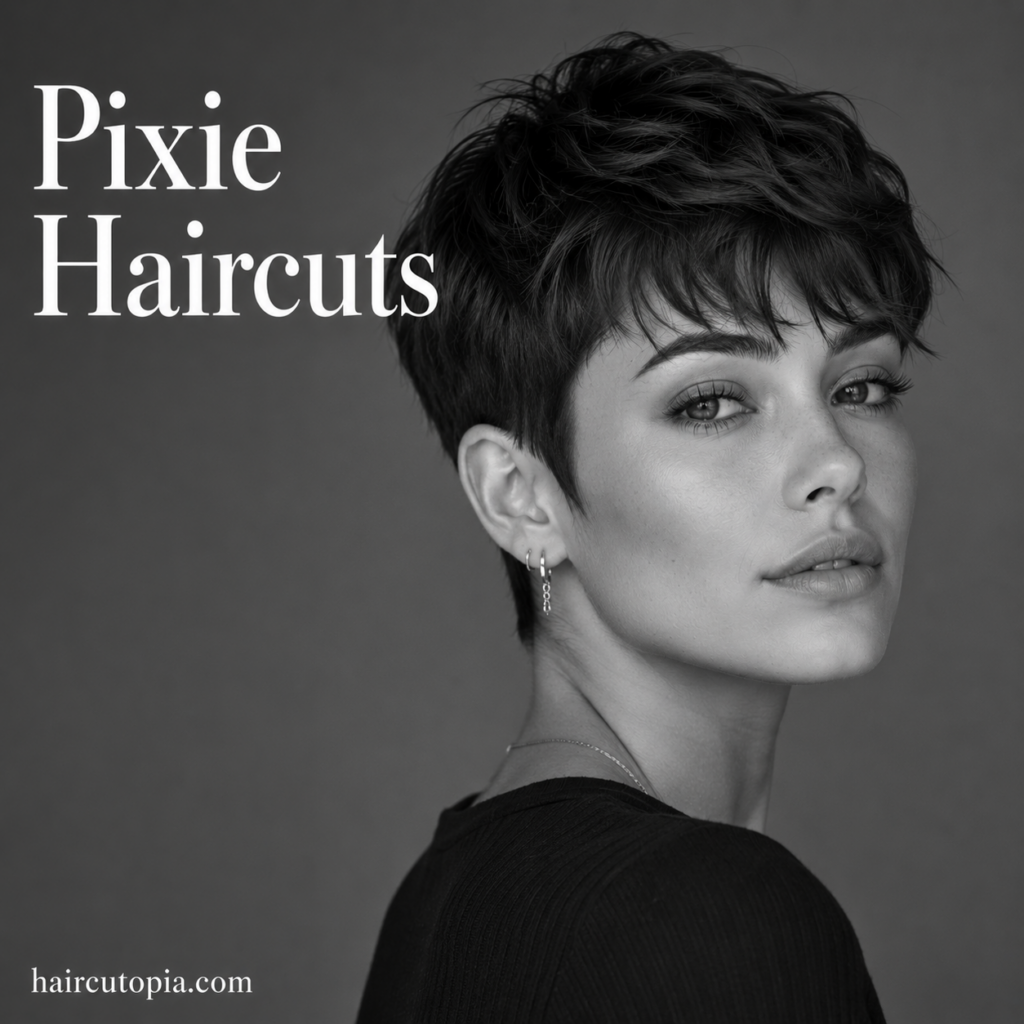 Modern textured pixie haircut with short sides and layered top
