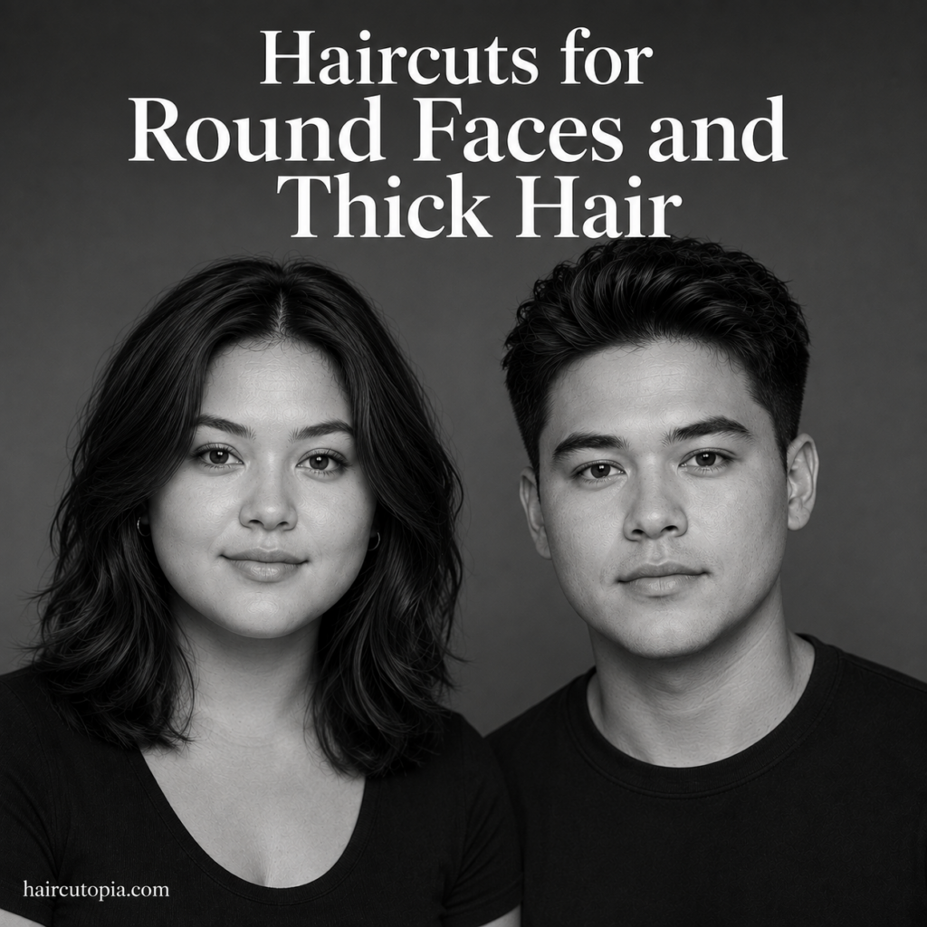Haircuts for Round Faces and Thick Hair: 35 Flattering Styles That Add Shape Without Bulk