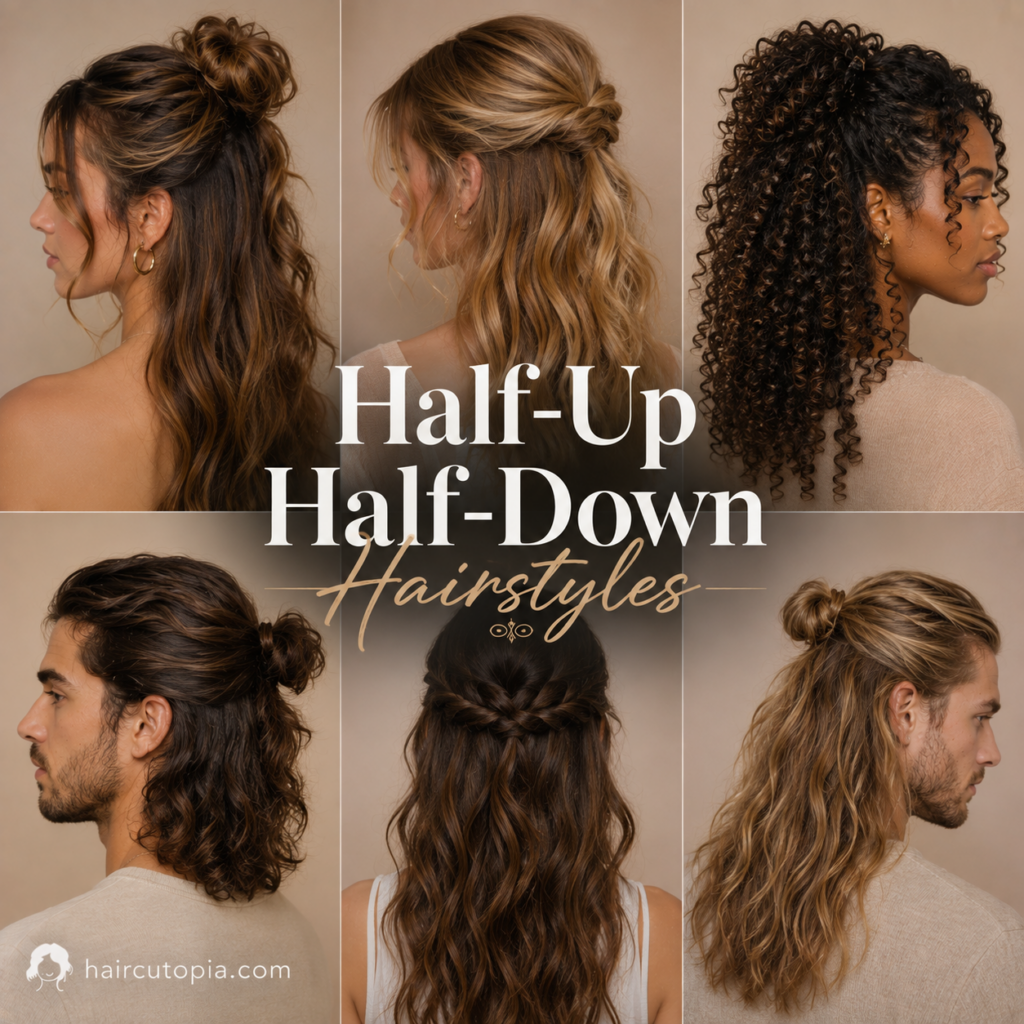 Half-Up Half-Down Hairstyles: Ideas for Every Hair Type and Occasion