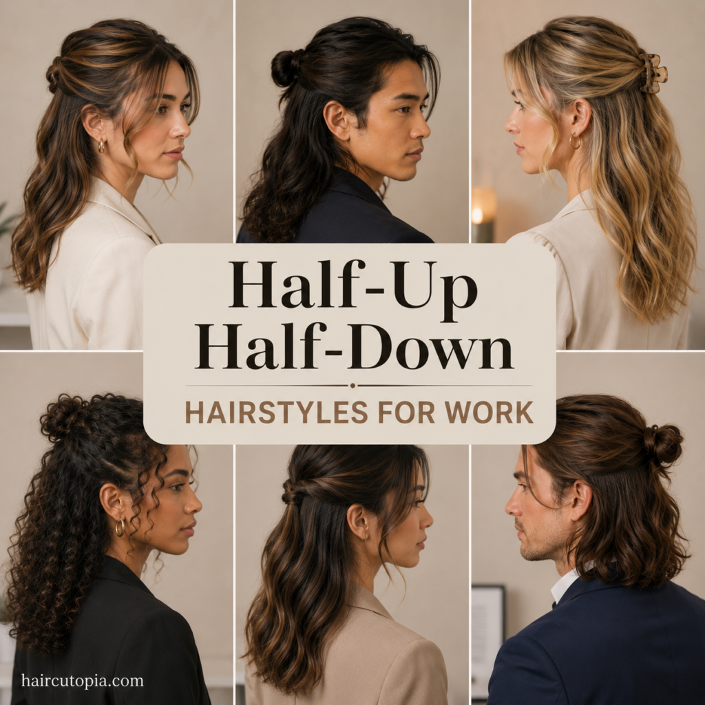 23 Half-Up Half-Down Hairstyles for Work That Look Polished and Professional
