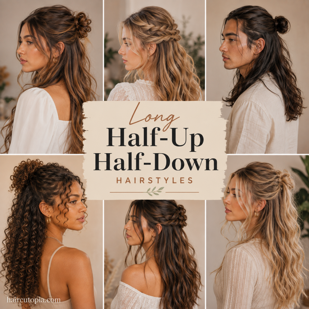 27 Long Half-Up Half-Down Hairstyles for Every Occasion
