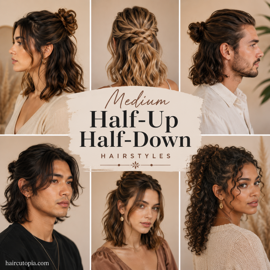 25 Medium Half-Up Half-Down Hairstyles for an Effortlessly Stylish Look