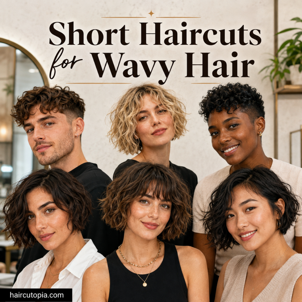 Short haircuts for wavy hair on men and women